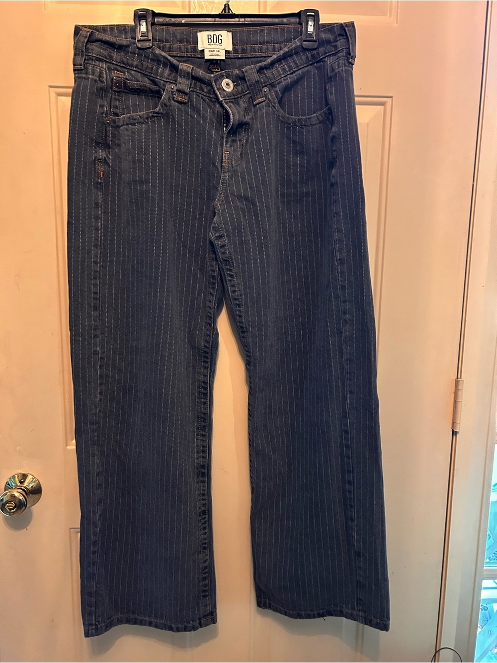 BDG Navy Pinstripe Wide-Leg Jeans